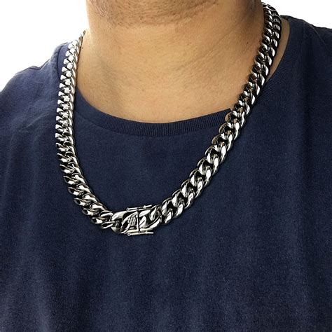 stainless steel cuban link choker